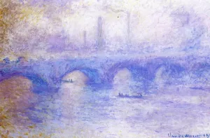 Waterloo Bridge: Effect of Fog by Claude Monet - Hand-Painted Oil Painting Reproduction
