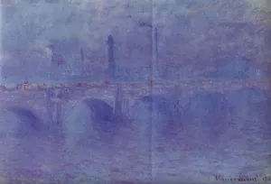 Waterloo Bridge, Fog Effect by Claude Monet - Hand-Painted Oil Painting Reproduction