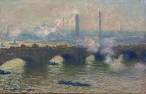 Waterloo Bridge, Gray Day by Claude Monet - Hand-Painted Oil Painting Reproduction