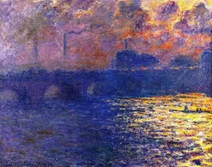 Waterloo Bridge, Sunlight Effect 4 by Claude Monet - Hand-Painted Oil Painting Reproduction