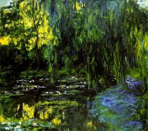 Weeping Willow and Water-Lily Pond Detail by Claude Monet - Hand-Painted Oil Painting Reproduction