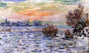 Winter on the Seine, Lavacourt by Claude Monet - Hand-Painted Oil Painting Reproduction