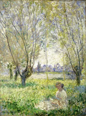 Woman Seated under the Willows by Claude Monet - Hand-Painted Oil Painting Reproduction