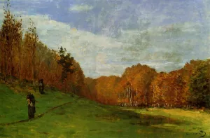 The painting Woodbearers in Fontainebleau Forest