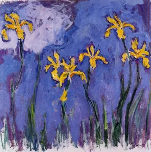 The painting Yellow Irises with Pink Cloud