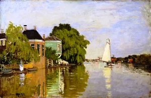 The painting Claude Monet Zaandam Detail